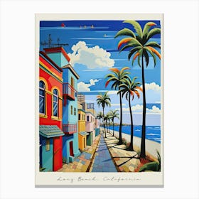 Poster Of Long Beach, California, Matisse And Rousseau Style 2 Canvas Print