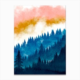 Watercolor Of A Forest Canvas Print