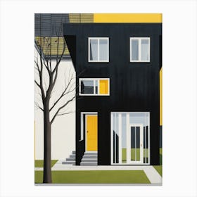 Minimalist Modern House Illustration (51) Canvas Print