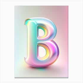 B, Alphabet Bubble Rainbow 1 Canvas Print