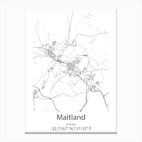 Maitland,Australia Minimalist Map Canvas Print