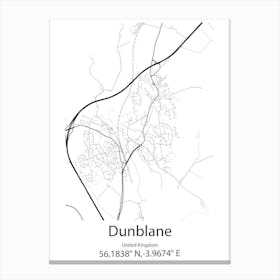 Dunblane,United Kingdom Minimalist Map Canvas Print