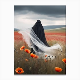 Ghost In The Poppy Fields Painting (15) Canvas Print