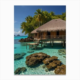 Hut On The Beach Canvas Print