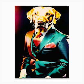 Labrador Retriever In A Suit Canvas Print