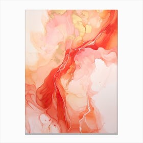 Red, Orange, Gold Flow Asbtract Painting 3 Canvas Print