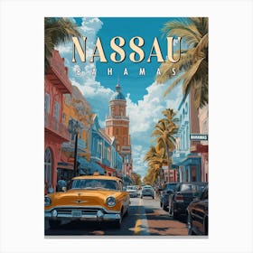 Vintage Nassau Bahamas poster - Classic Tropical Canvas Print