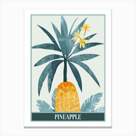 Pineapple Tree Illustration Flat 5 Poster Canvas Print