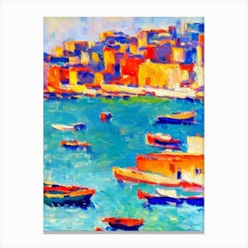Port Of Algiers Algeria Brushwork Painting harbour Canvas Print