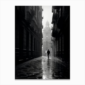 Zaragoza, Spain, Black And White Analogue Photography 4 Canvas Print