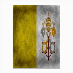 Vantican City Holy See Flag Texture Canvas Print