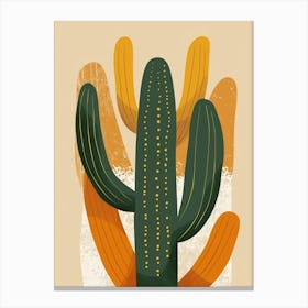 Melocactus Cactus Minimalist Abstract Illustration 2 Canvas Print