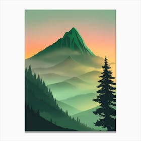 Misty Mountains Vertical Background In Green Tone 30 Canvas Print