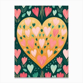 Flower Hearts Blush Pink Canvas Print