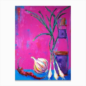 Chili, Garlic, Spring Onion, Sesame Oil Canvas Print