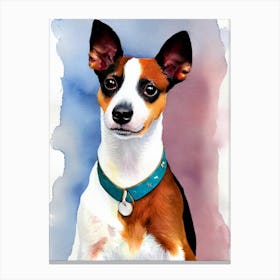 Rat Terrier Watercolour dog Canvas Print