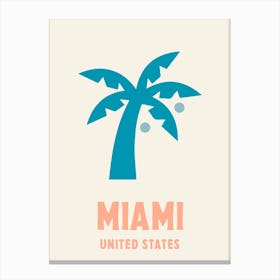 Miami, United States, Graphic Style Poster 5 Canvas Print