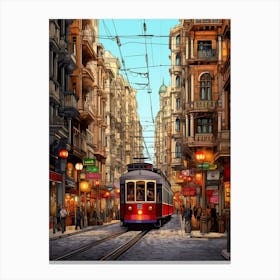 Istikal Avenue Pixel Art 6 Canvas Print