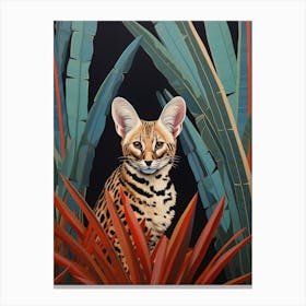 Serval 1 Tropical Animal Portrait Canvas Print