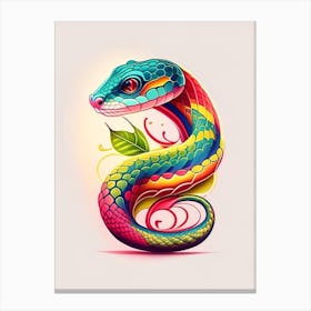 Rough Scaled Snake Tattoo Style Canvas Print