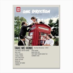 Take Me Home By One Direction 2012 Poster Canvas Print