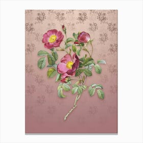 Vintage Rose of Love Bloom Botanical on Dusty Pink Pattern n.1957 Canvas Print