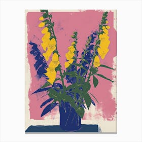 Foxglove Flowers On A Table   Contemporary Illustration 2 Canvas Print