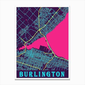 Burlington Map Poster 1 Canvas Print