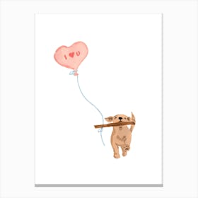 Furry Helper I Heart You Canvas Print