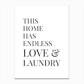 Endless love & laundry (white) Canvas Print