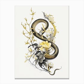Yellow Bellied Snake Gold And Black Canvas Print