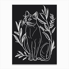 Korat Cat Minimalist Illustration 3 Canvas Print