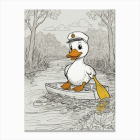 Duck In A Boat 14 Canvas Print