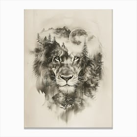 Lion In The Forest 11 Canvas Print