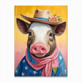 A fashionable pig Canvas Print