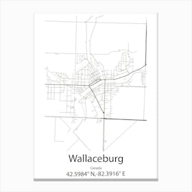 Wallaceburg,Canada Minimalist Map Canvas Print