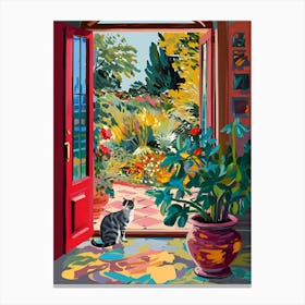 Open Window With Cat Matisse Style 2 Canvas Print