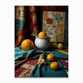 Oranges On A Table Canvas Print