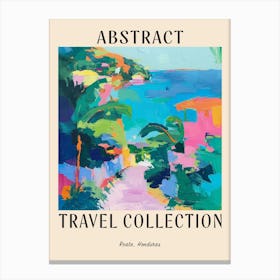 Abstract Travel Collection Poster Roatn Honduras 3 Canvas Print