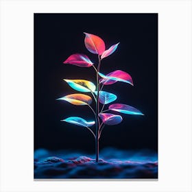 Neon Tree In The Dark Canvas Print