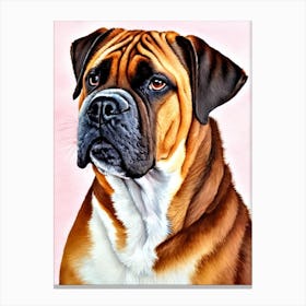 Bullmastiff 3 Watercolour dog Canvas Print
