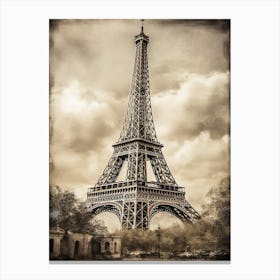Eiffel Tower Paris Pencil Drawing Sketch 3 Canvas Print