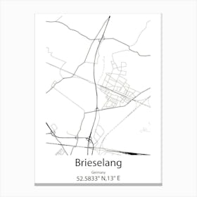 Brieselang,Germany Minimalist Map Canvas Print