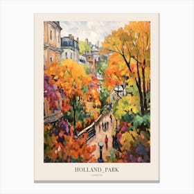 Autumn City Park Painting Holland Park London 2 Poster Canvas Print