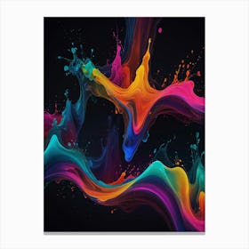 Abstract Paint Splashes Canvas Print