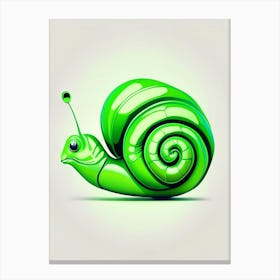 Full Body Snail Green 3 Pop Art Canvas Print