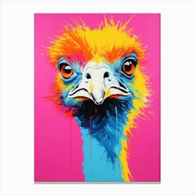 Andy Warhol Style Bird Ostrich Canvas Print
