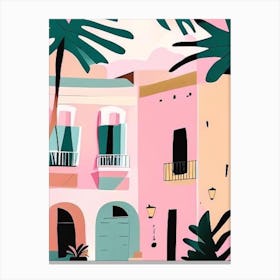 Puerto Rico Muted Pastel Tropical Destination Canvas Print