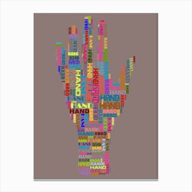 Hand Word Cloud Canvas Print