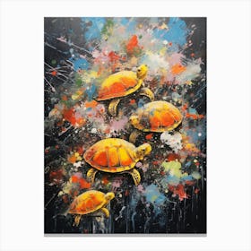 Turtles Abstract Expressionism 1 Canvas Print